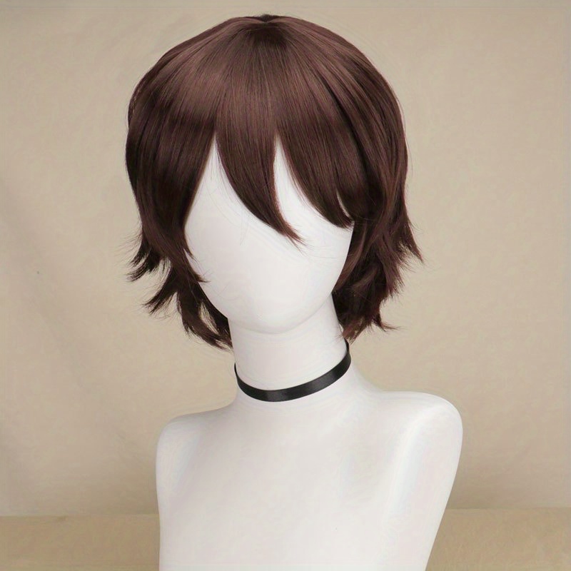 Cosplay Wigs Dark Brown Bouncy Wavy Hair Wigs Fiber Temu