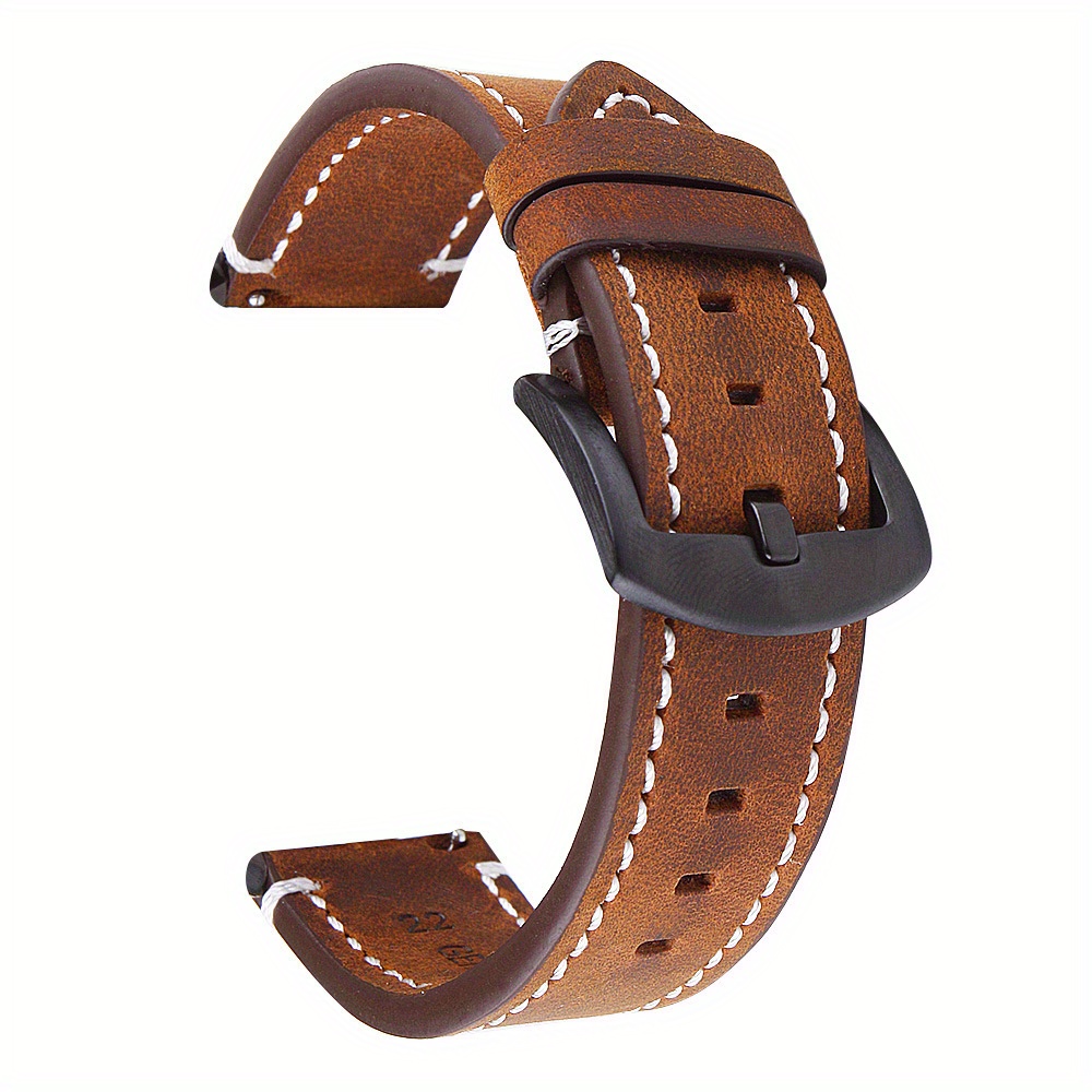 Leather Watch Band, Quick Release Strap, Retro Top Layer Cow Leather, Switch Spring Bar, 20mm, 22mm, 24mm Black Buckle, Ideal Choice For Gifts details 4