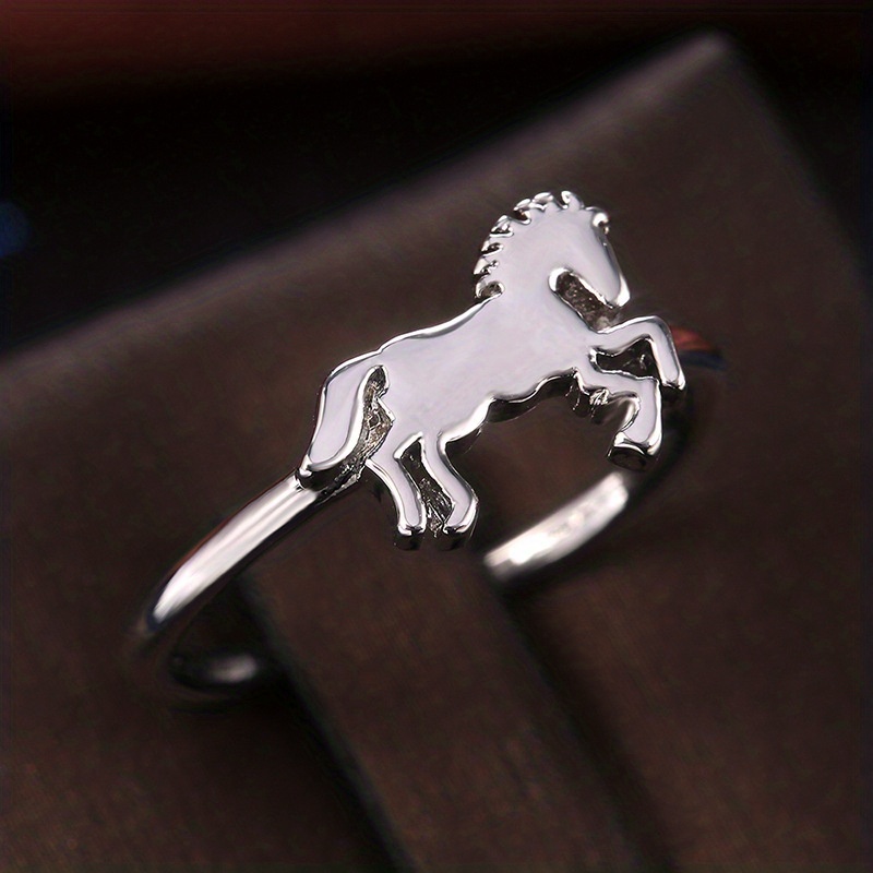 Exquisito Anillo Dedo Caballo Accesorios Joyer a Dedo Temu