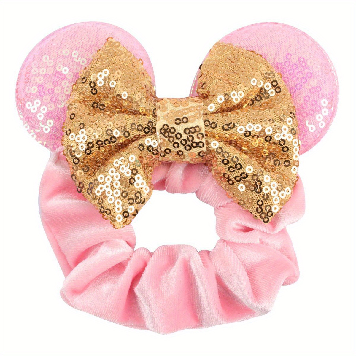 Colorful Sequin Bow Mouse Ear Scrunchies Hair Ties