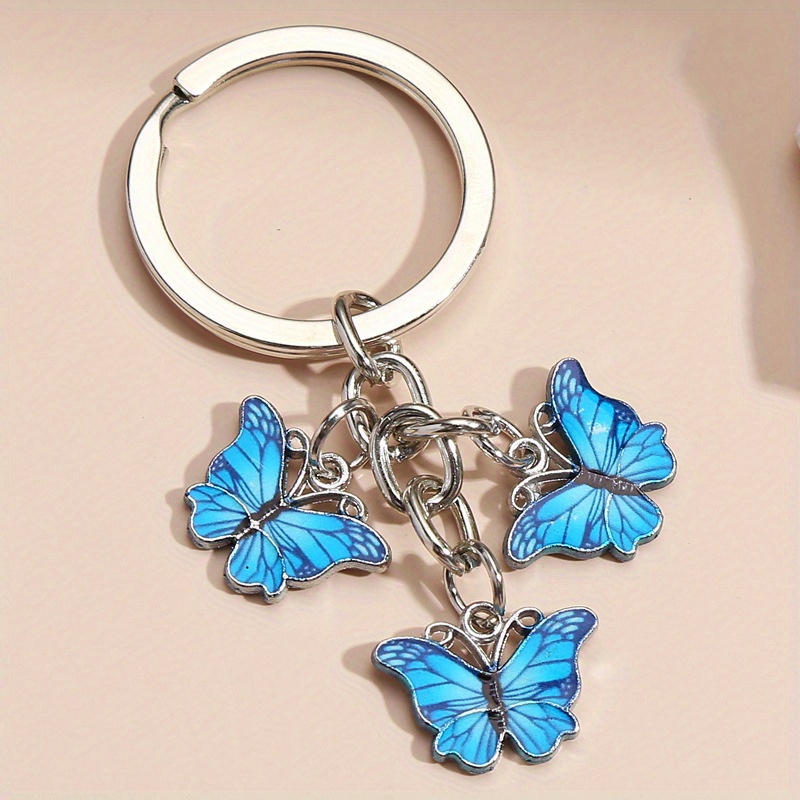 Gradient Butterfly Keychain Pendant for DIY Accessories