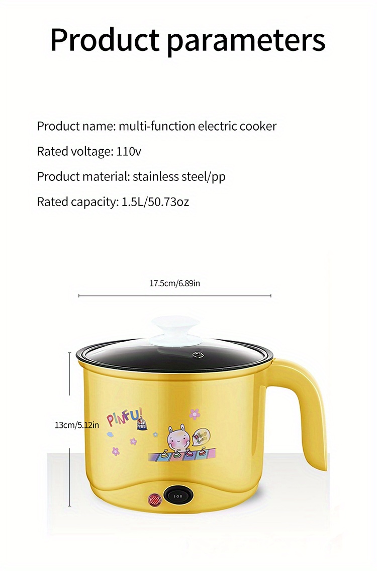 1pc multi functional frying boiling small electric cooker electric cooker dormitory electric cooker the same type of household small rice cooker mini cooking pot details 5