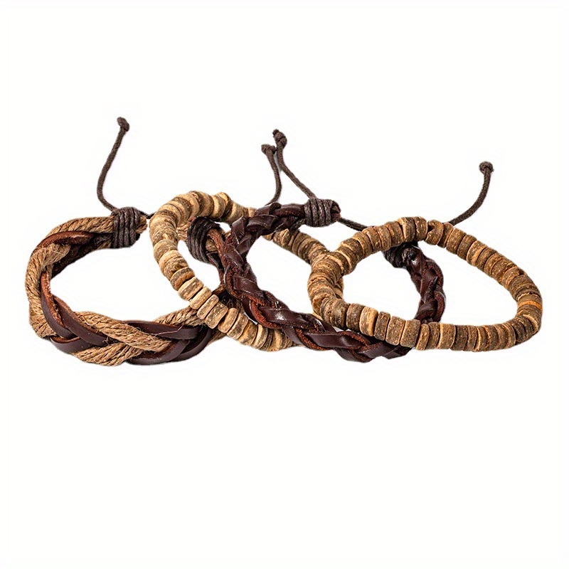 European and American Cross-Border PU Leather Woven Bracelet, Exotic Vintage Men's Multi-Layer Bracelet Jewelry, Low-Price Wholesale