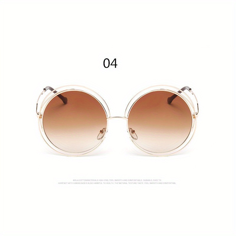 oversized round hollow for women men   designer metal glasses for summer beach party fashion glasses details 8