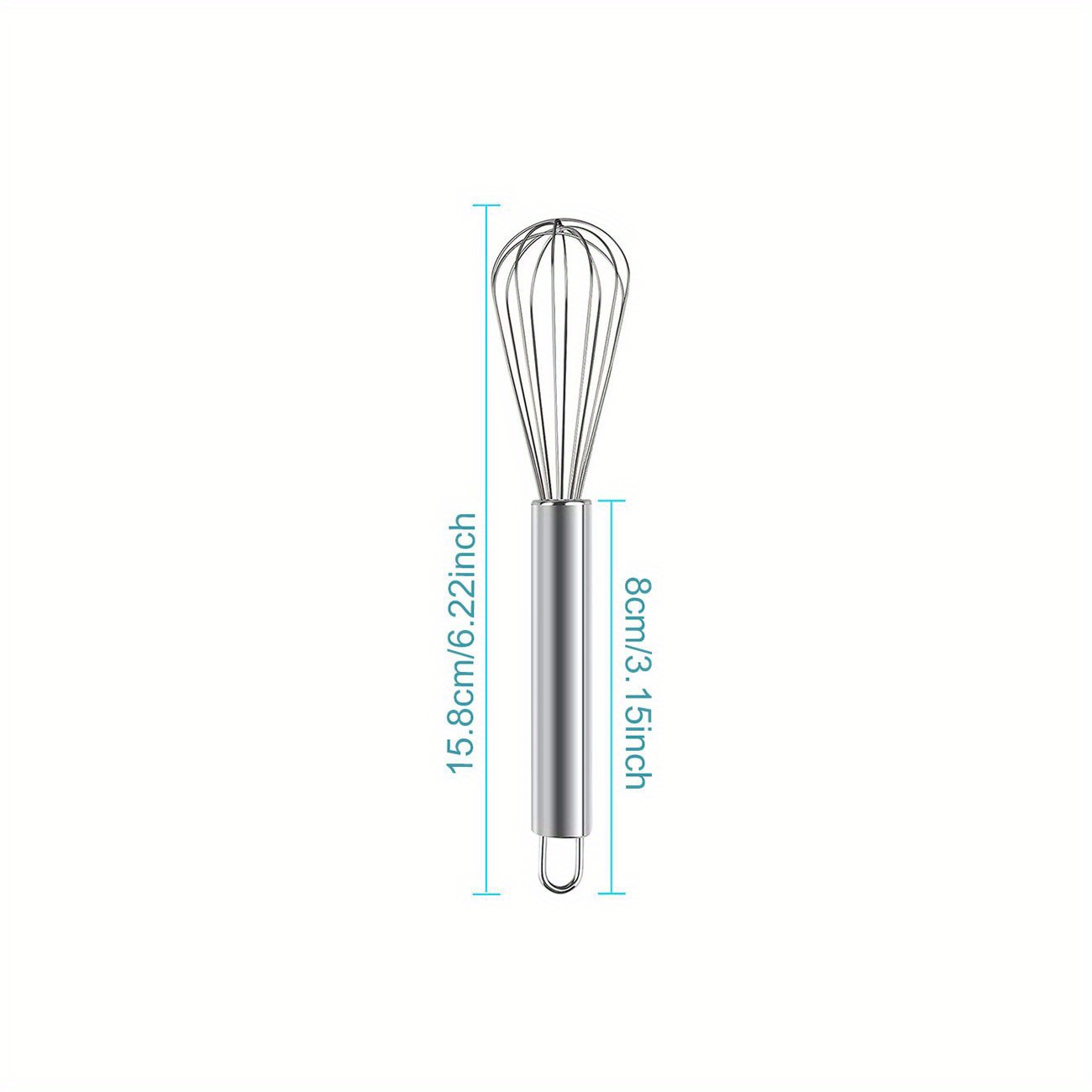 Whisks for Cooking Set, Stainless Steel Wisker for Baking, Blending,  Rust-Proof Balloon Wire Whisker Egg Whisk Hand Mixers (8 in + 12 in, 2)