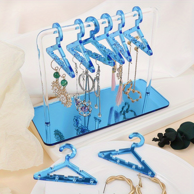  lemonadeus Acrylic Earring Holder Rack With Mini Hangers  Jewelry Display Stand Ear Studs Organizer Storage For Women Girl Unique  Earring Hanger (blue&butterfly hanger) : Home & Kitchen