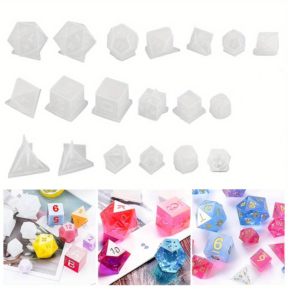 19 Styles Silicone Resin Casting Molds Resin Dice Molds - Temu