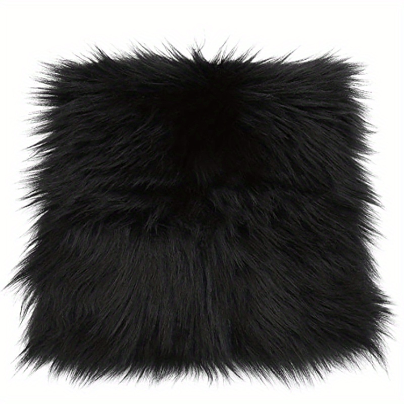 Black Faux Fur Shaggy Fur Fabric Faux Fur Craft 4pcs Faux Fur Fabric 2x60in  Pure Color Soft Comfortable Washable Black Faux Fur For Tabletop Christmas