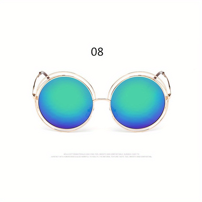 oversized round hollow for women men   designer metal glasses for summer beach party fashion glasses details 12