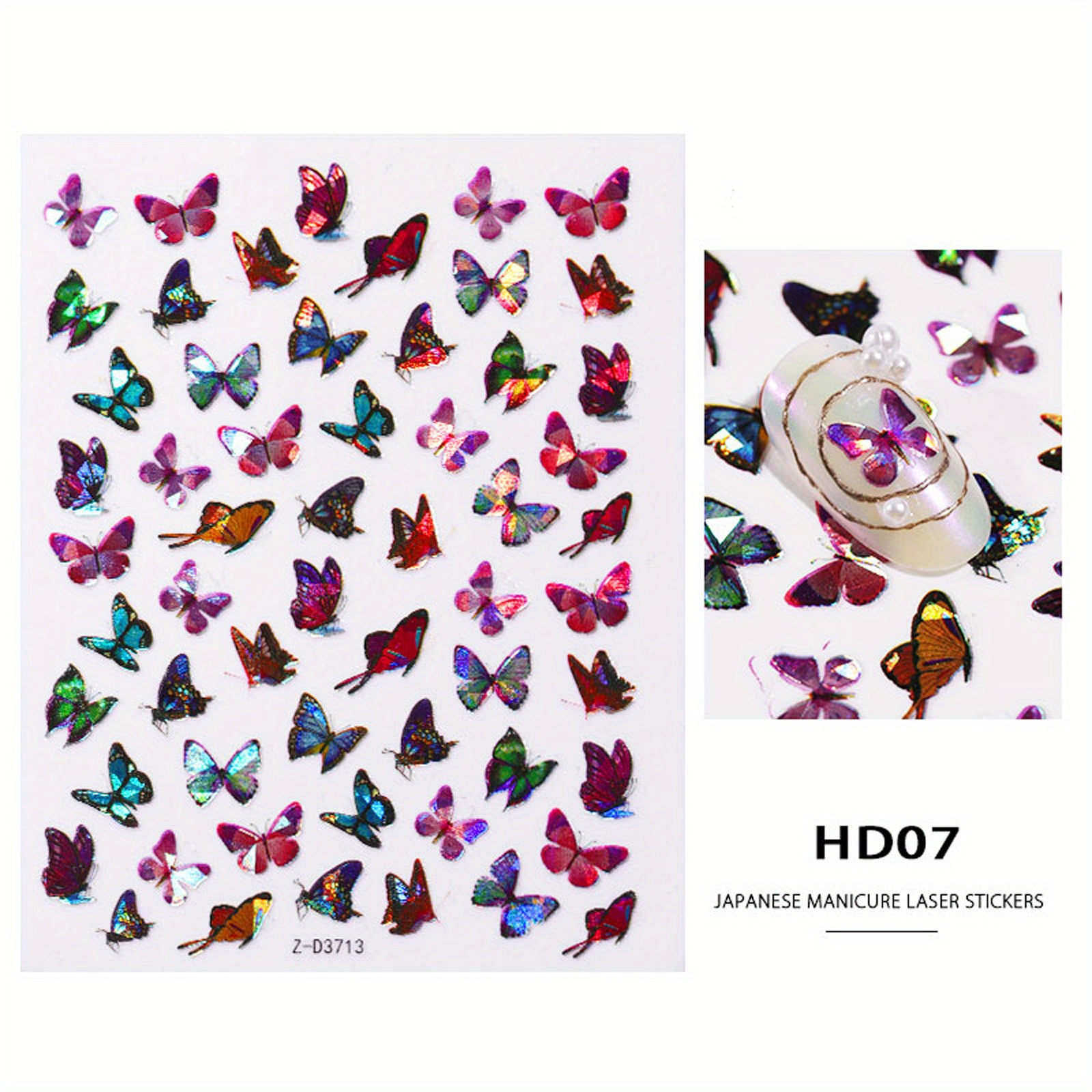 3d Self adhesive Butterfly Nail Art Stickers Add Colorful - Temu