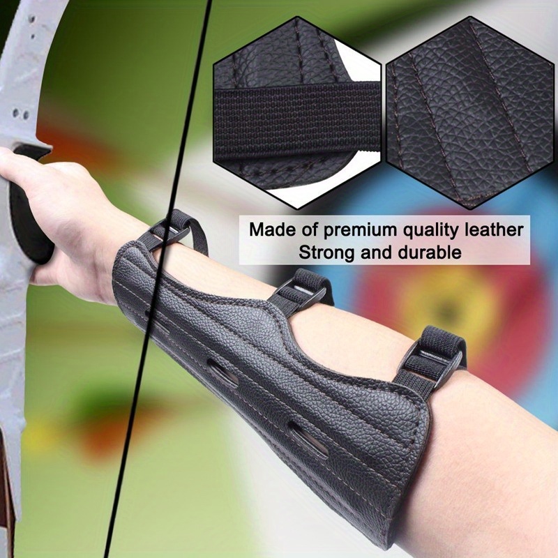 Adjustable Leather Archery Arm Guard Hunting Shooting Temu