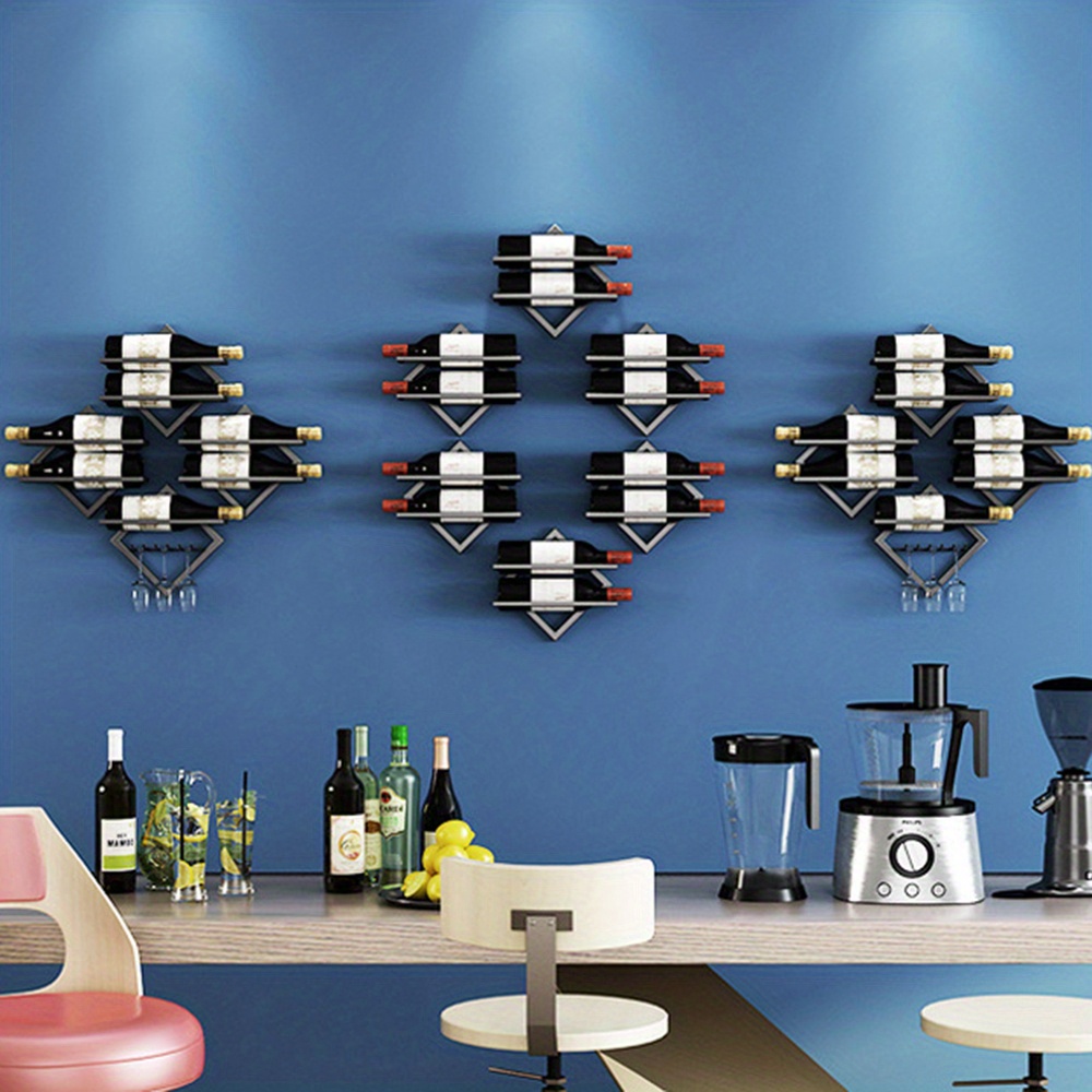 Wall Mounted Wine Bottle Rack Inverted Drain Glass Rack Temu