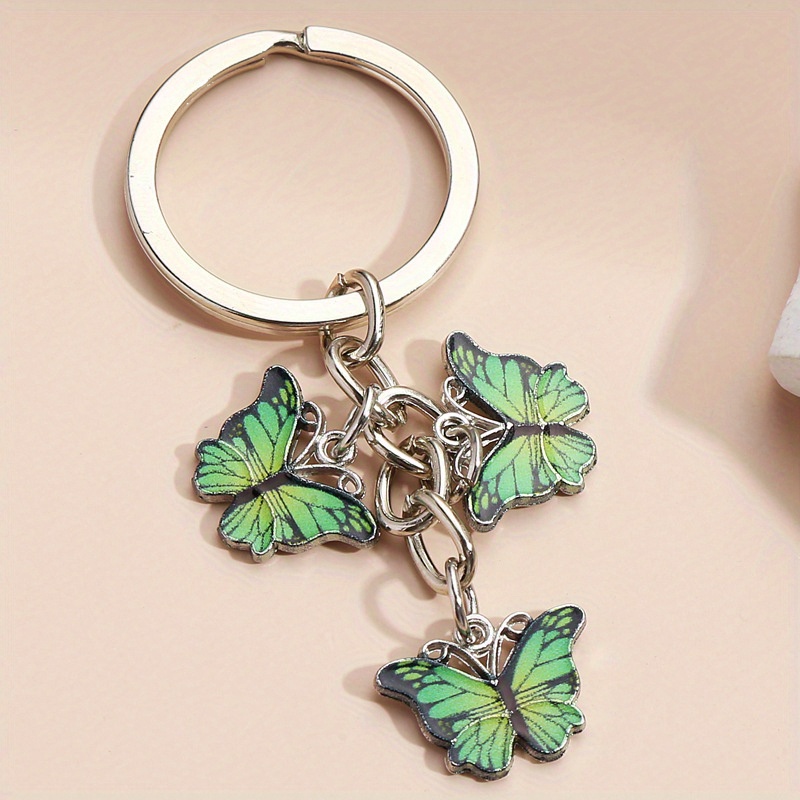 Gradient Butterfly Keychain Pendant for DIY Accessories