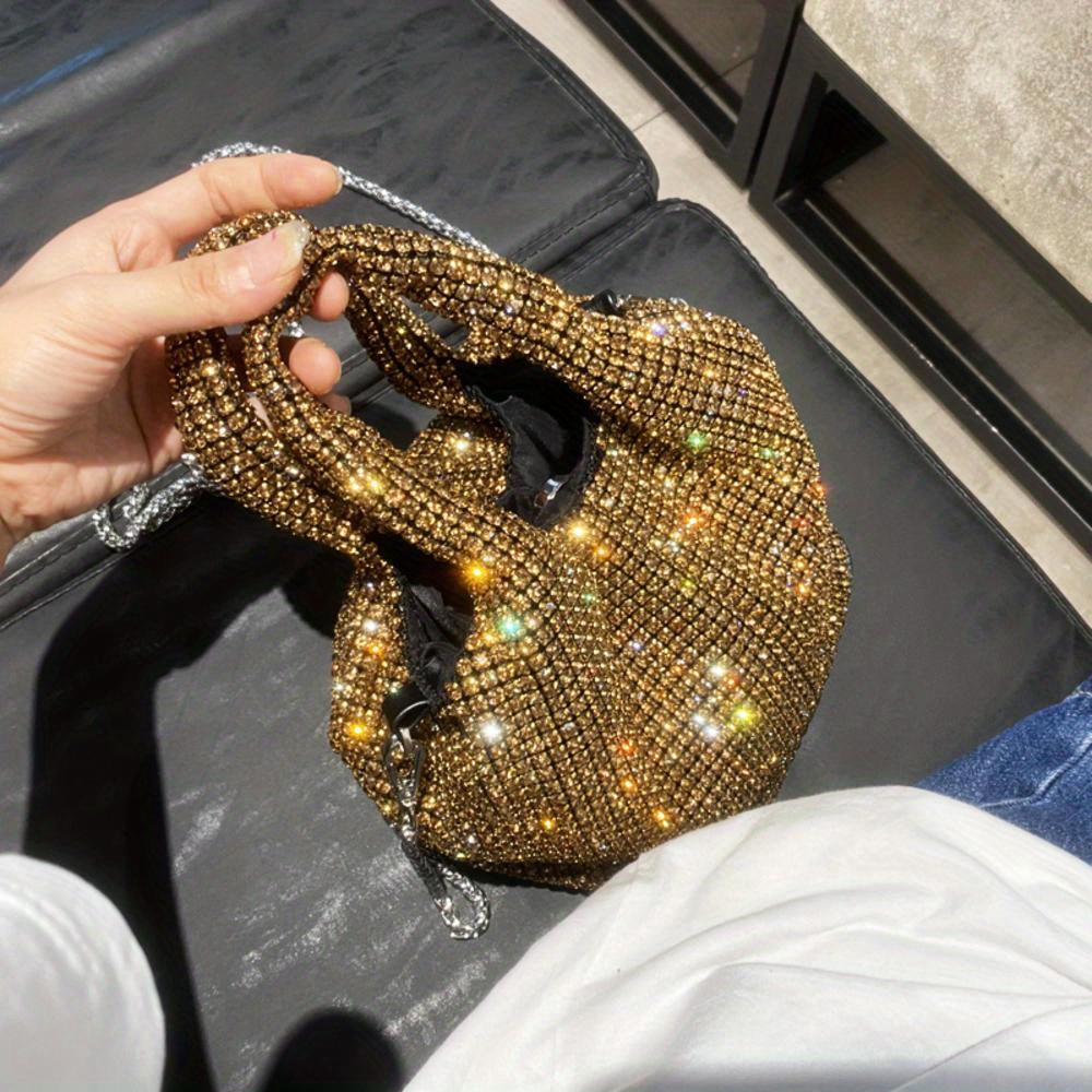 Vintage Gold Beaded Clutch with Compact