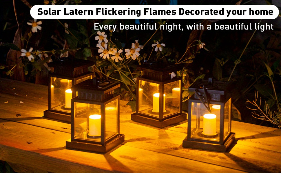 Hanging Solar Lanterns Outdoor Solar Candle - Temu