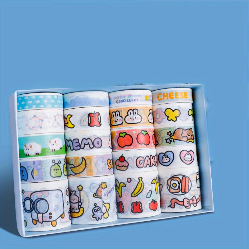 20 Rolls Adhesive Washi Tapes Set, Decorative Tape Cute Japanese