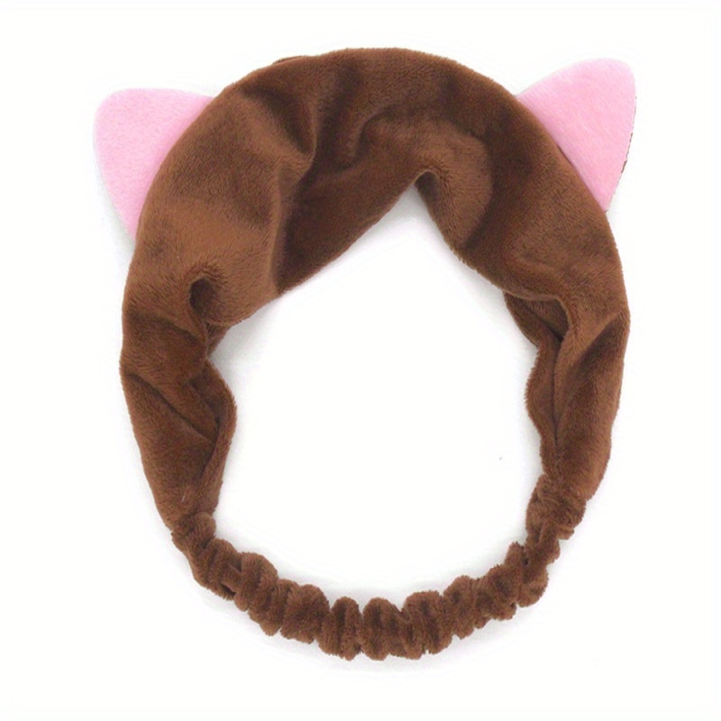Cat Ears Headband Women Makeup Face Washing Cat Ears Bundle Headband