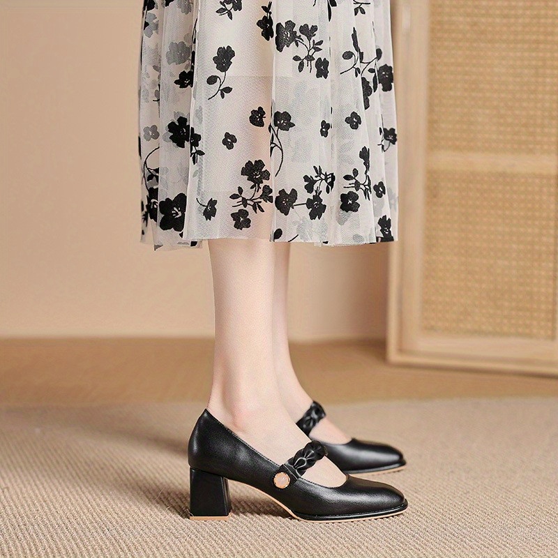 Women's Chunky Heeled * French Style Retro Square Toe * Heels, Versatile  Dress Shoes