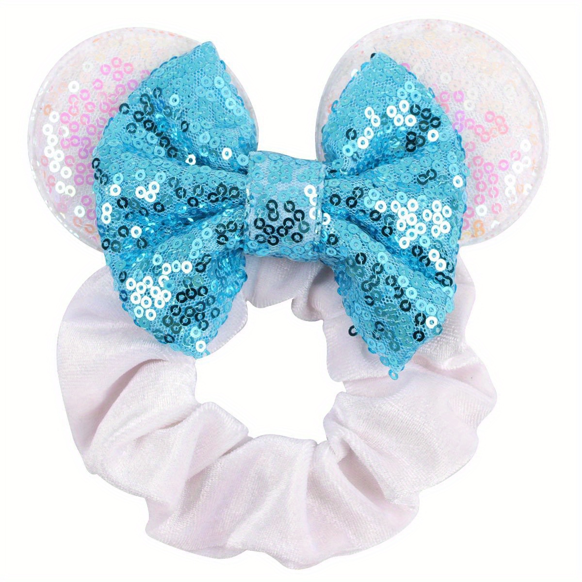 Colorful Sequin Bow Mouse Ear Scrunchies Hair Ties