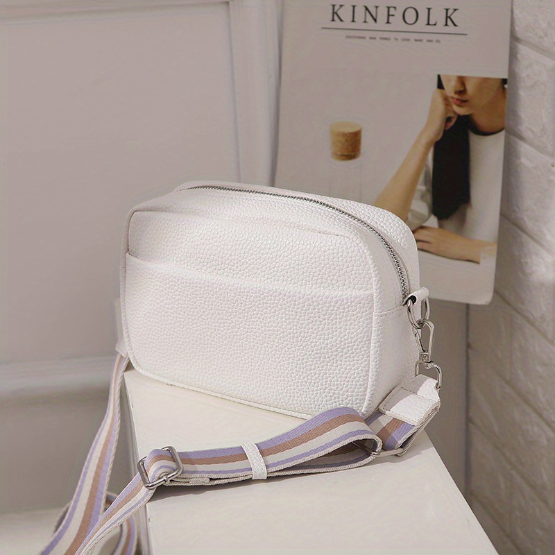 Mini Wide Strap Cube Crossbody Bag, Pu Leather Textured Bag, Classic  Fashion Versatile Shoulder Bag - Temu Germany