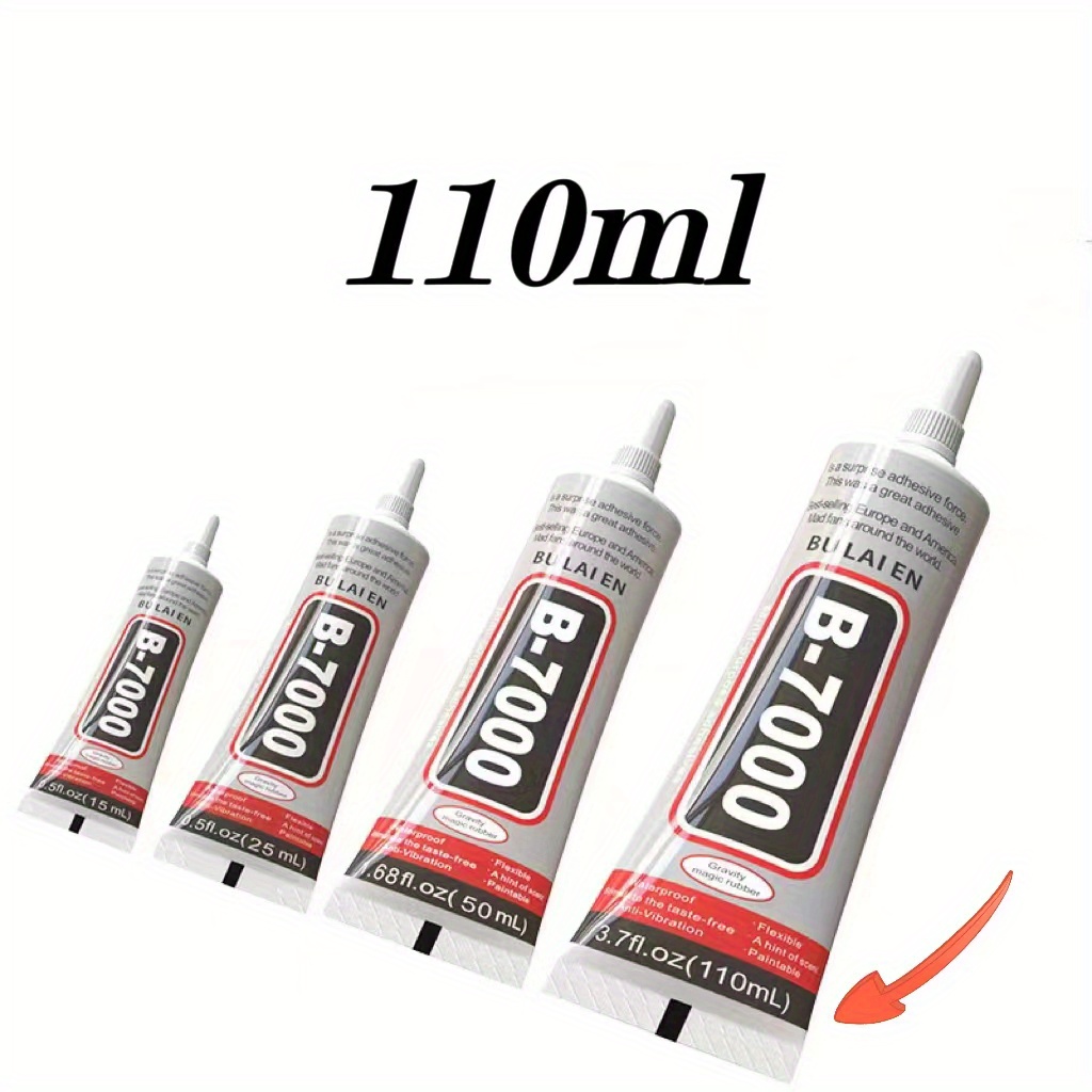 B7000 Jewelry Glue for Metal and Stone, Super Glue for Cell  Phones, Fabric Glue for Rhinestones, Super Adhesive Glue for Rhinestone  Crafts Fabric Metal Stone Nail Art Wood Glass (110 ml/