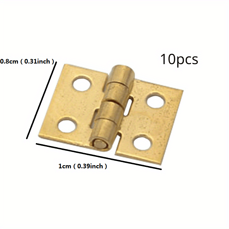 10 Pieces Gold 8mm x 10mm SMALL miniature hinges Doll House TINY HINGE  micro E7