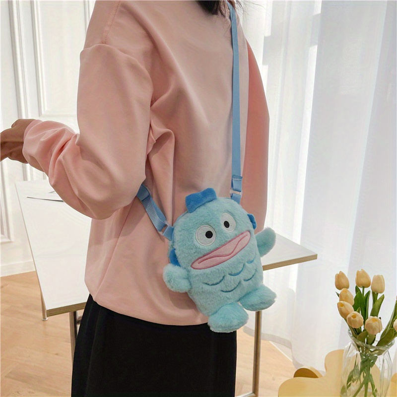 Cartoon Dog Shaped Shoulder Bag, Foldable Lightweight Zipper Crossbody Bag,  Cute Plush Phone Bag - Temu