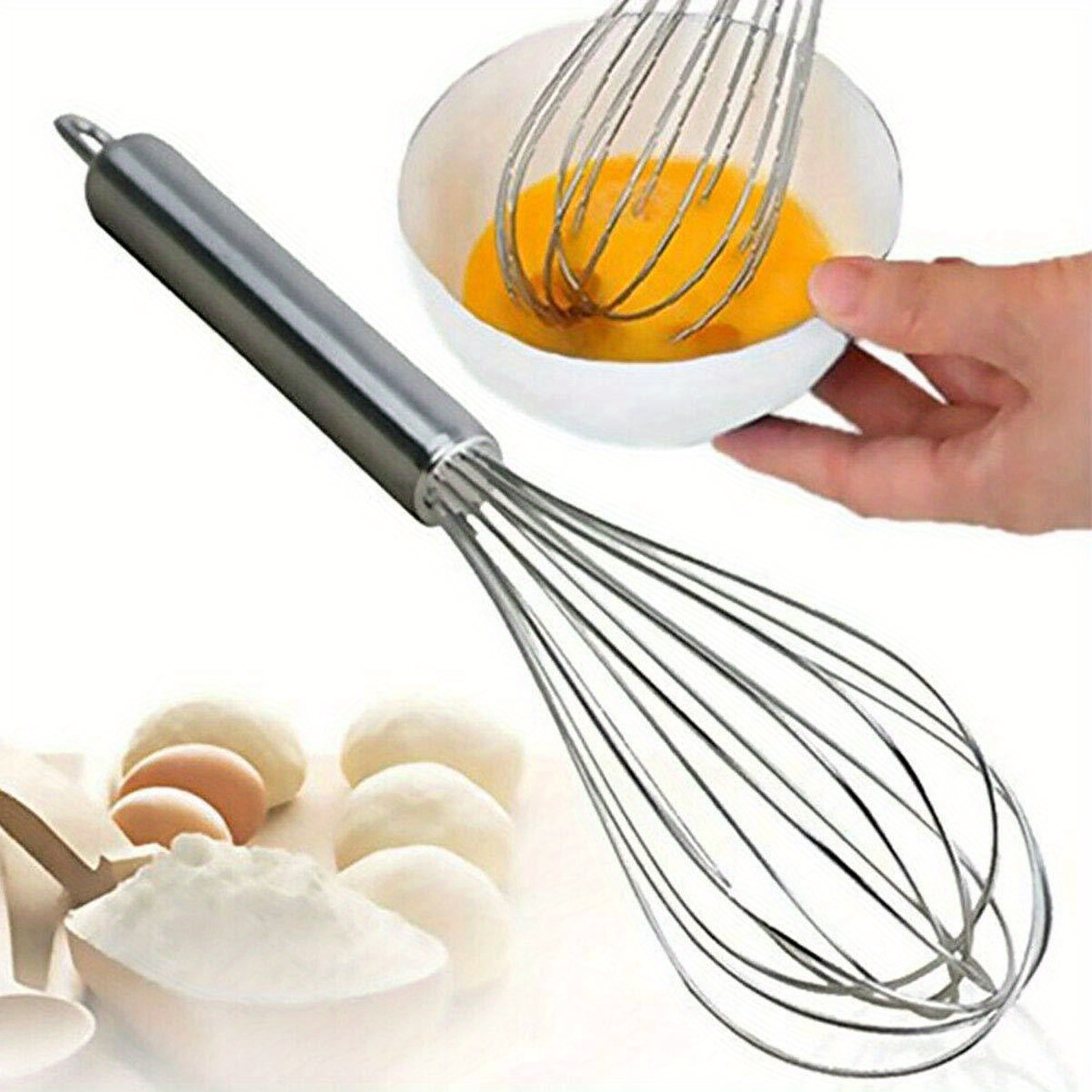 Batidor manual de varillas de acero inoxidable 30 cm, accesorio para batir  huevos, nata de alambre, especial cocina y reposteria