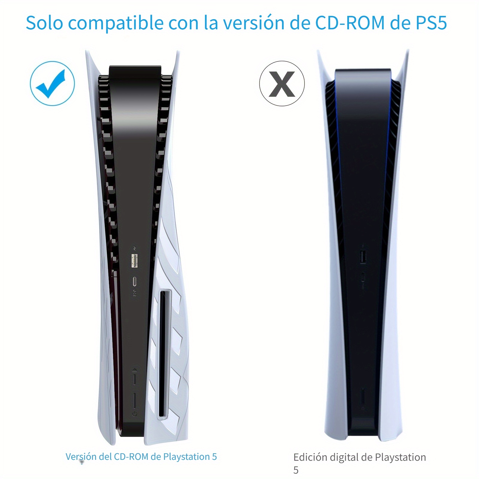 Placa facial de edición digital, paneles de carcasa para consola PS5,  Playstation 5, placa protectora de repuesto a prueba de polvo y arañazos  (azul