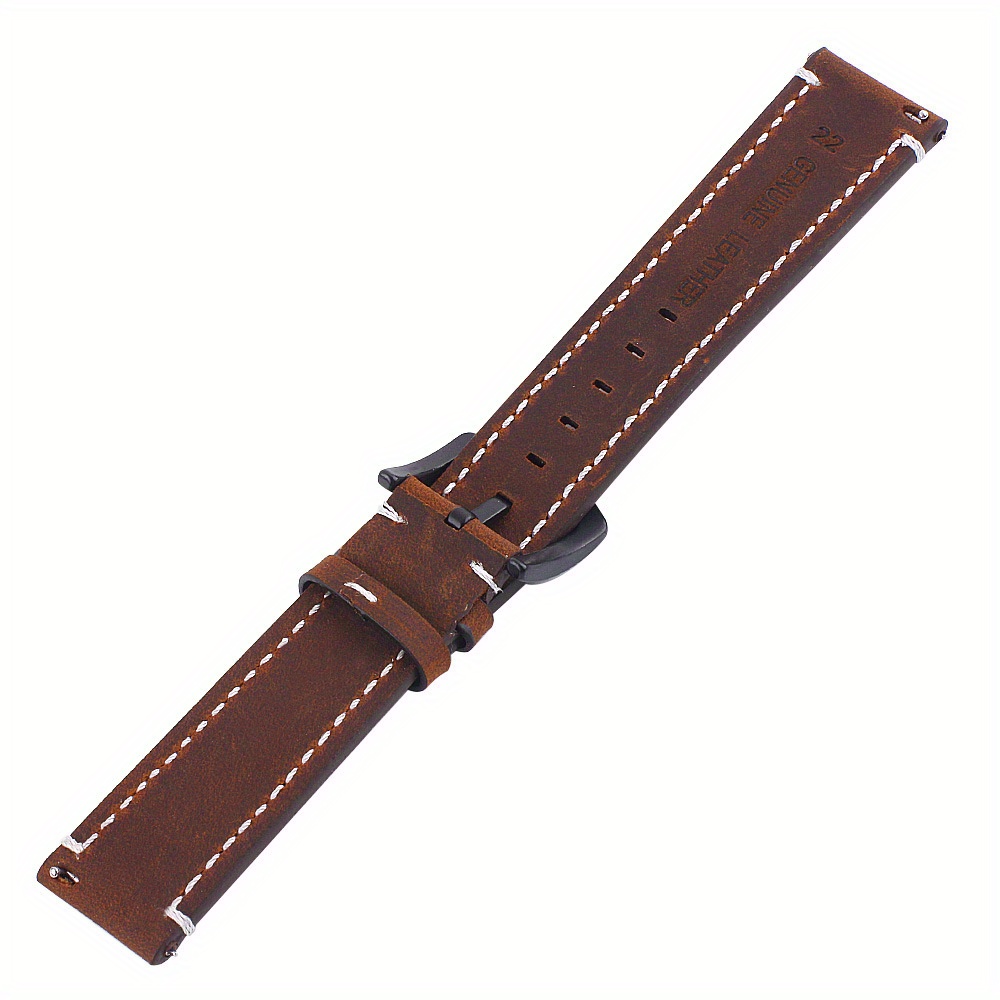 Leather Watch Band, Quick Release Strap, Retro Top Layer Cow Leather, Switch Spring Bar, 20mm, 22mm, 24mm Black Buckle, Ideal Choice For Gifts details 5