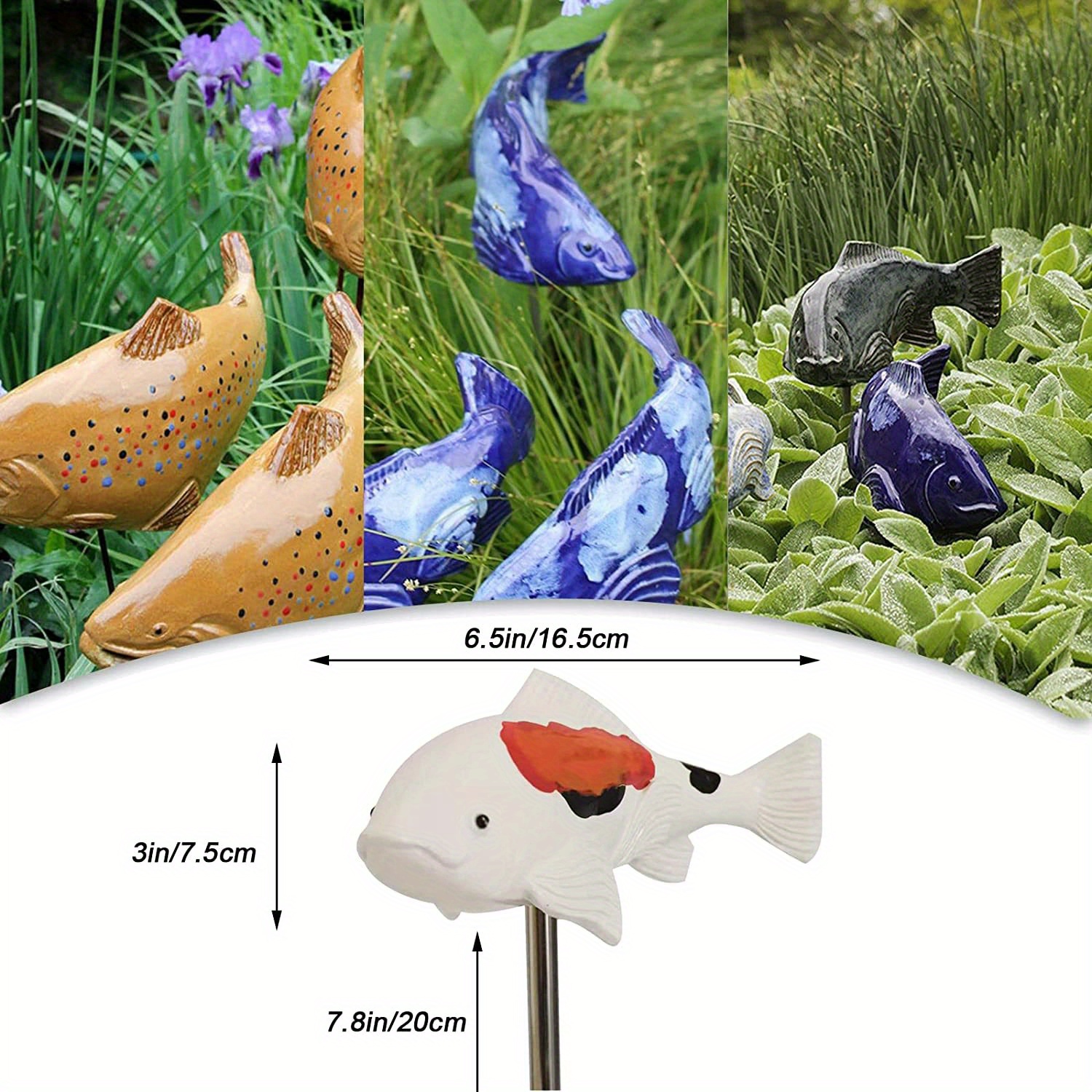 Fish Decor Garden Sculptures Statues Garden Art Fish Temu