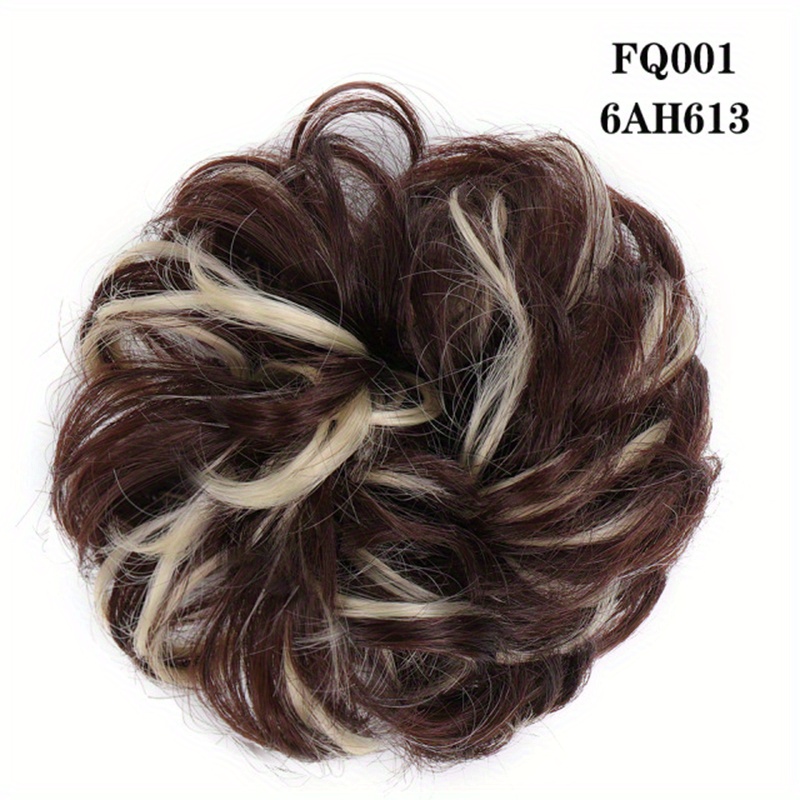 Curly Synthetic Messy Chignon Brown Hair Bun