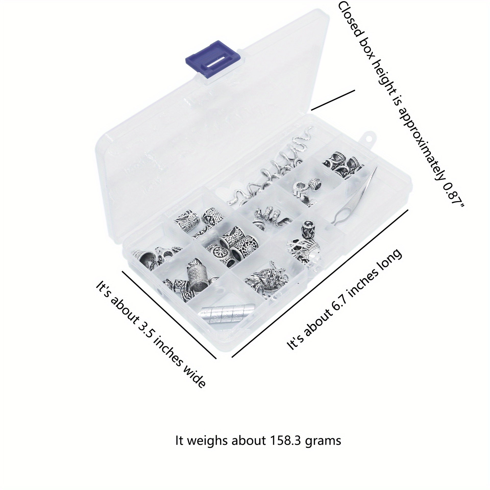 Набір для дредлоків зі скандинавськими вікінгськими рунами та  ами з великою отвором, гачком для вязання, металевий аксесуар для   з порожніми візерунками та формою  , аксесуари для   у панк-стилі для заплетеного   та бороди. детальніше 1