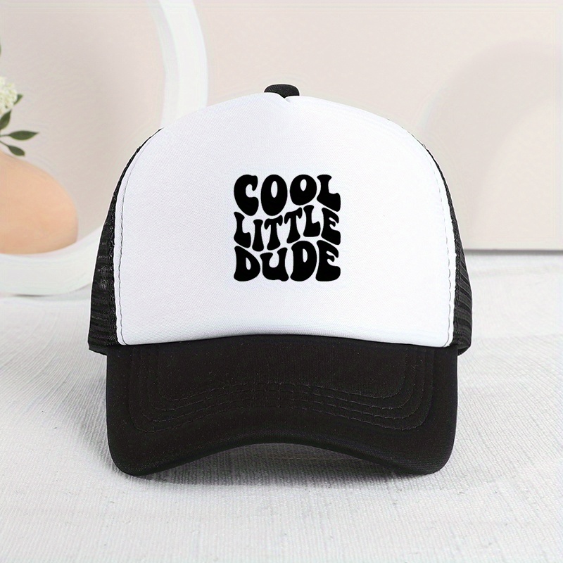 A 's Letter-print Mesh Baseball Cap, , Breathable, Stylish, And Versatile Snapback Hat