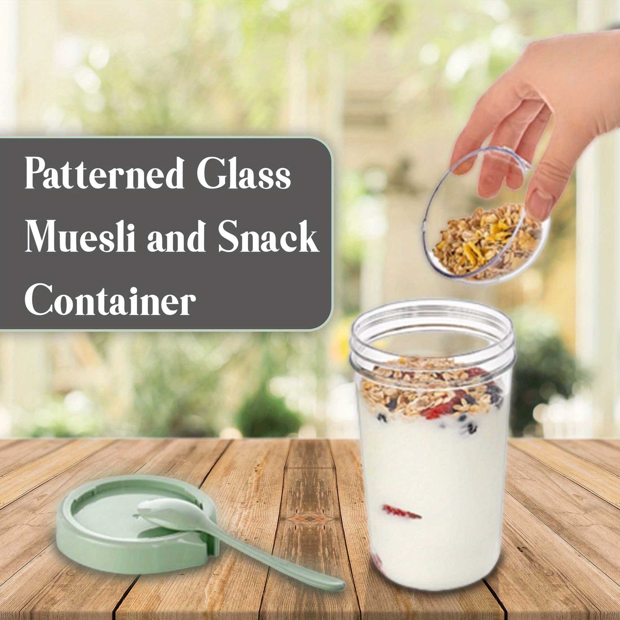 Salad Cup, Breakfast Cup, Yogurt Cup With Top, Cereal Or Oatmeal Container,  Vegetable And Fruit Salad Cup With Spoon And Salad Dressing Holder, Home  Fresh Salad Dressing Container, Portable Cup, Essential Mini