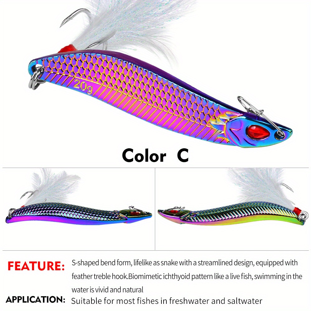 S shaped Spoon Lures Bionic Hard Baits Bass Perch Freshwater - Temu