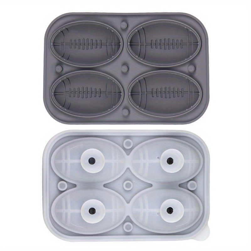 4 Grid Football Basketball Rugby Ice Cubes Mold Silicone Ice Tray