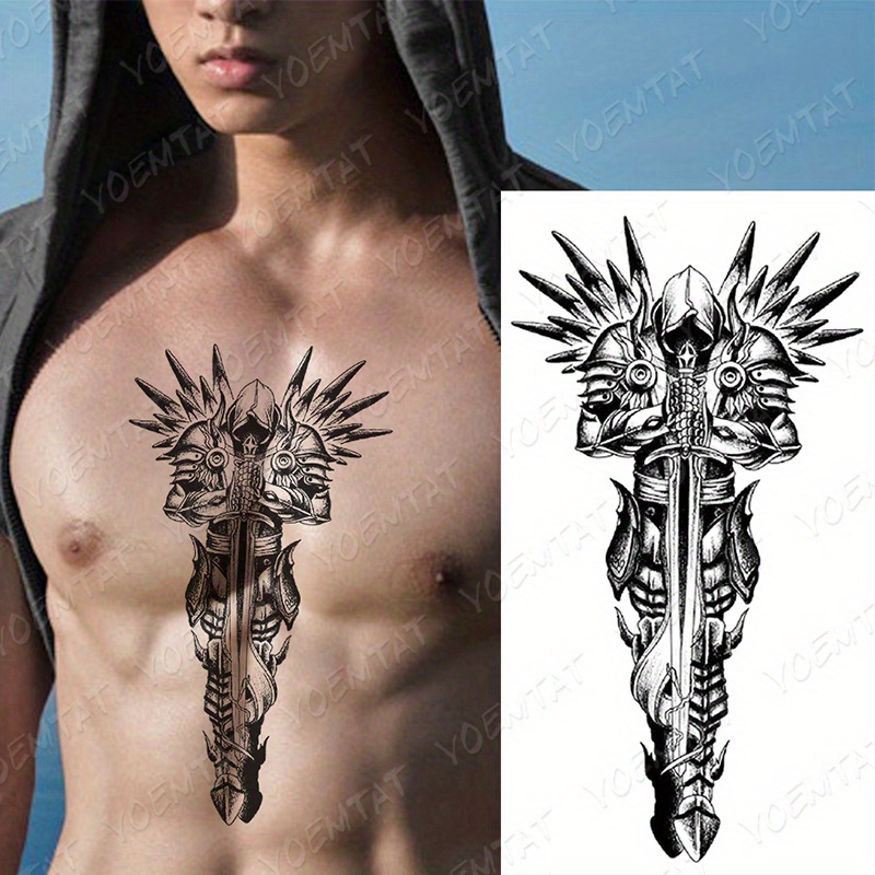 Cross Lion Waterproof Temporary Tattoo Sticker Fake Tatoo Body Art Arm Men  Women