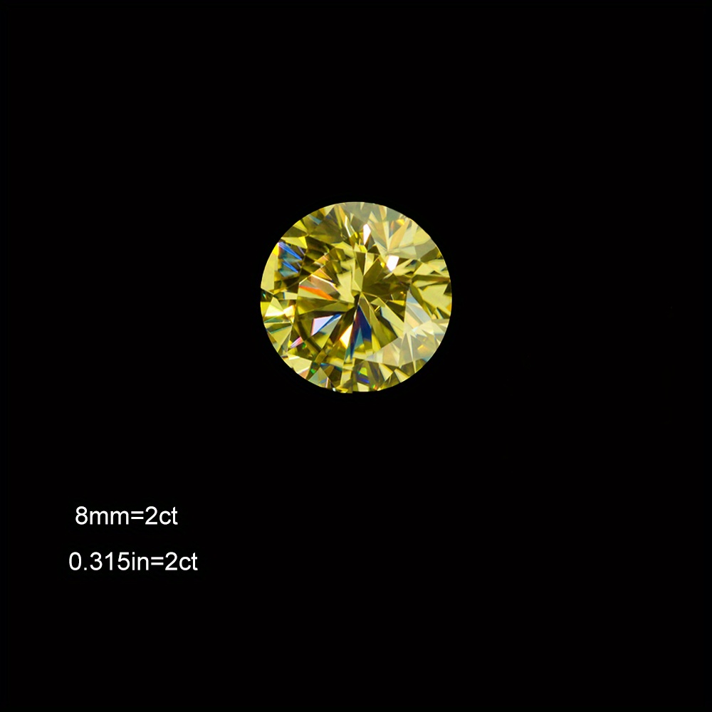 Round Lemon Yellow Moissanite Loose Stone