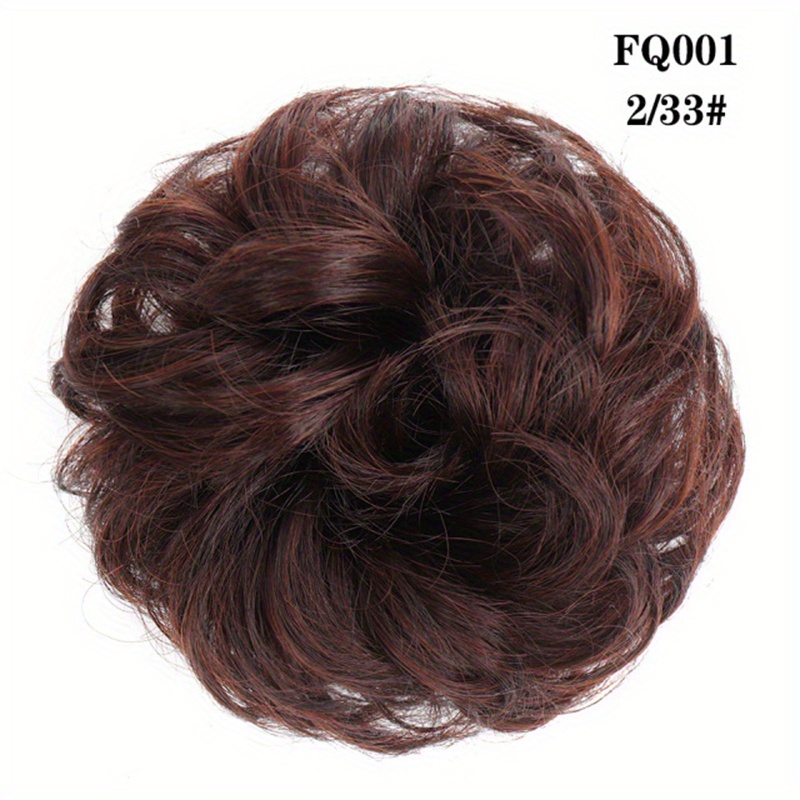 Curly Synthetic Messy Chignon Brown Hair Bun