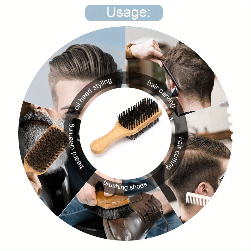 Men Styling Beard Brush Hair Comb Barber Tool Hairdressing Salon Hair...