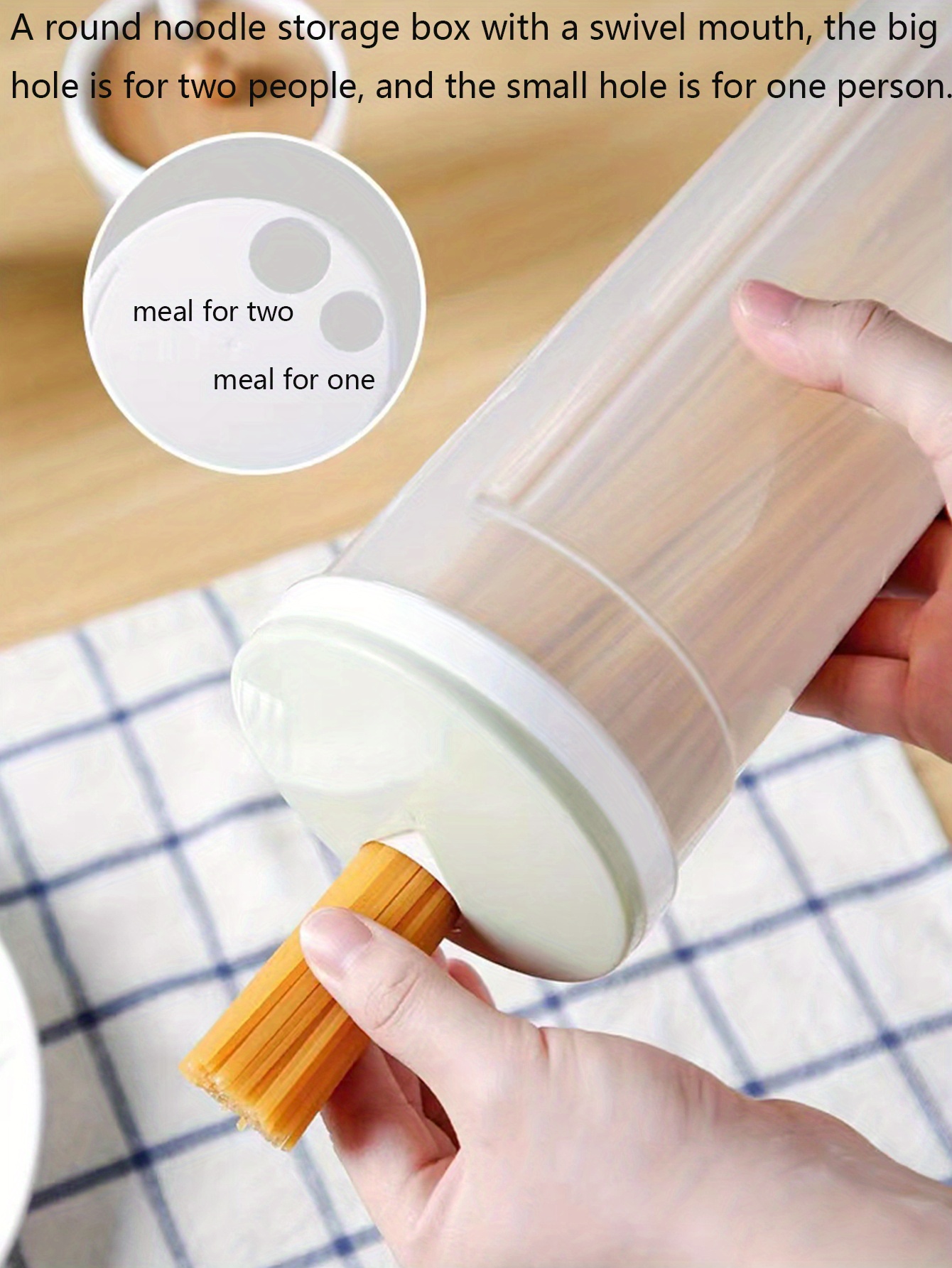 Round Noodle Storage Box Tall Clear Spaghetti Pasta Storage - Temu