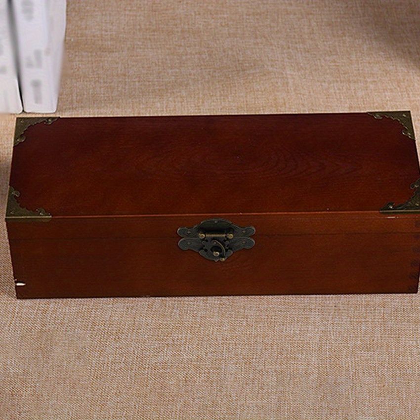 Antique Lock and Hasp Outside Mount Trunk Document Box Storage 