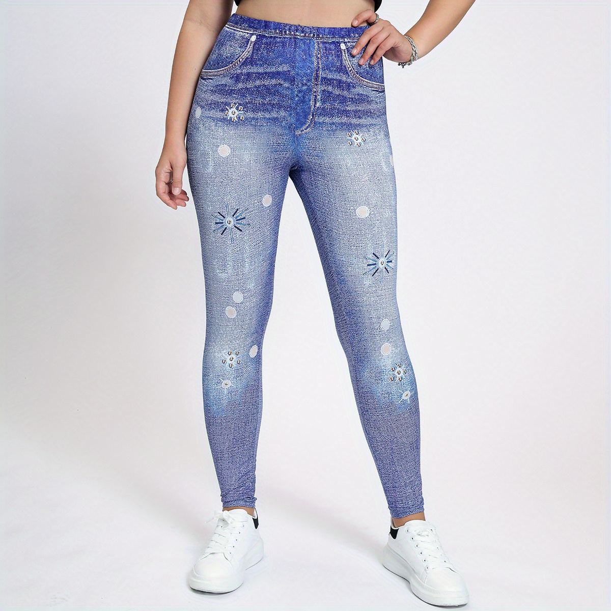 Vintage Floral Garland Lace Damask Pattern Print Gym Leggings Women's Yoga Pants