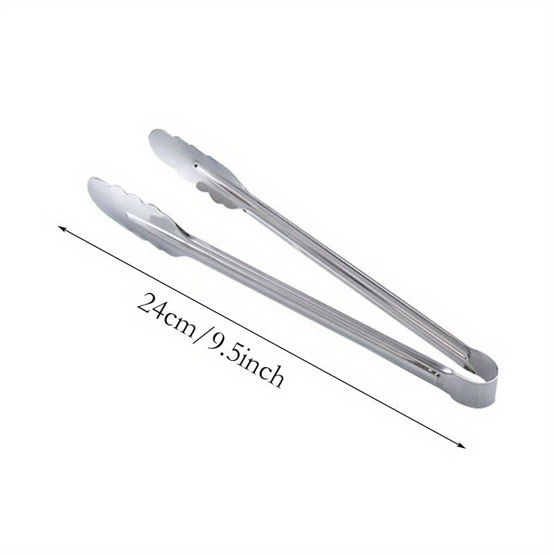 1pc food grade stainless steel kitchen tongs for cooking bbq heavy duty metal food tongs non slip grip multifunctional stainless steel food flipping tongs clip for beefsteak bread hamburger bbq meats pizza pies bread details 9