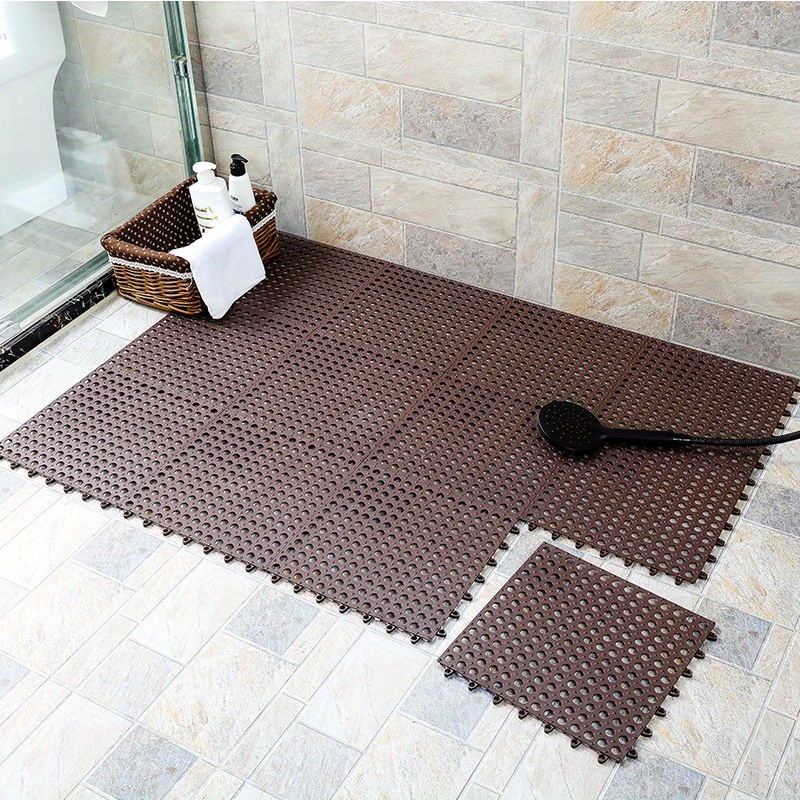 Bathroom Mat Splicing Waterproof Mat Solid Color Bath Rug - Temu