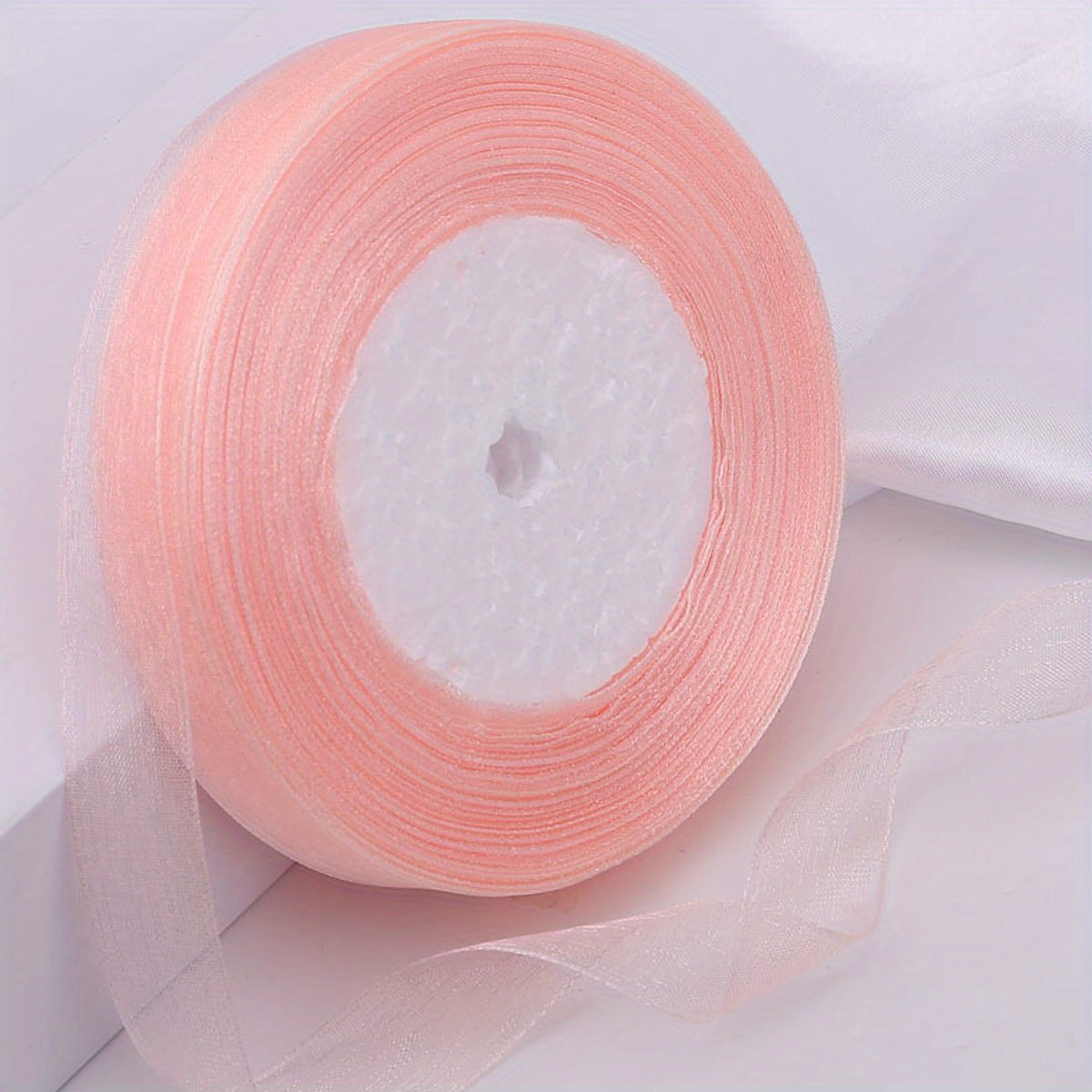 1 Roll Snow Yarn Ribbon Transparent Silk Ribbon Wedding Home Textile ...