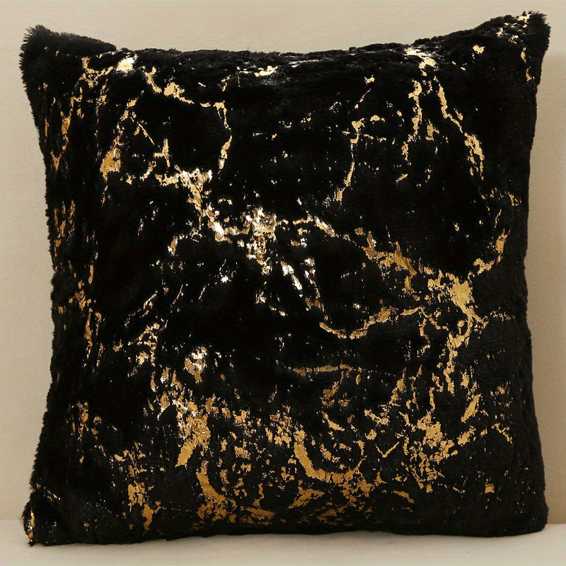 Black fur shop pillow covers