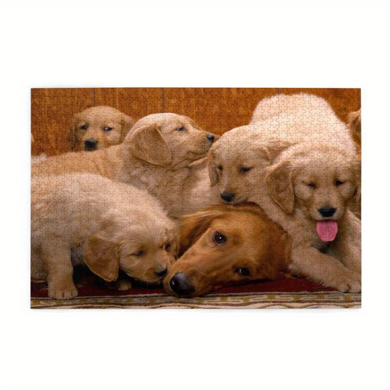 Colorful Golden Retriever Wooden Puzzle Shaped Puzzle - Temu