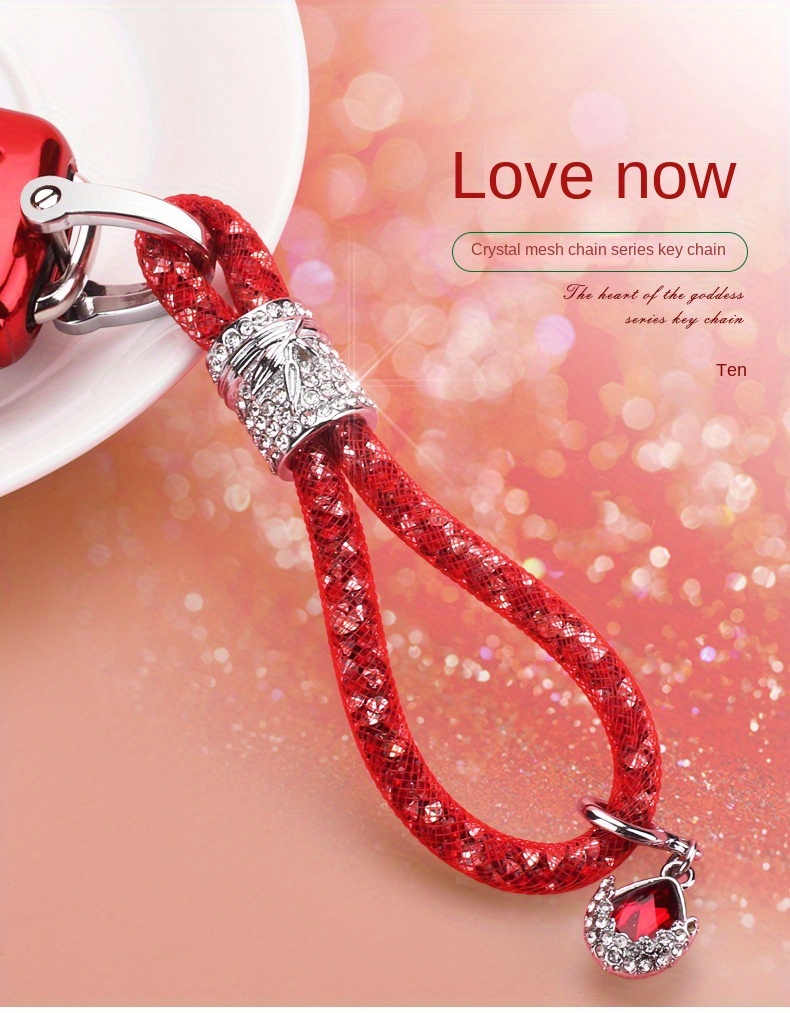 Heart Bag Charm Key Ring Fob Keychain Purse Charm Red New